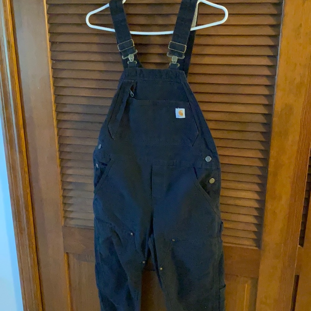 Carhartt weathered duck unlined overalls black